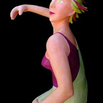 Escultura titulada "Pistache-framboise" por Marion De La Fontaine, Obra de arte original