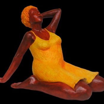 Sculpture intitulée "Femme orange" par Marion De La Fontaine, Œuvre d'art originale