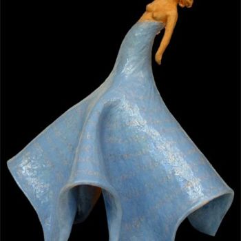 Скульптура под названием "Femme bleue" - Marion De La Fontaine, Подлинное произведение искусства