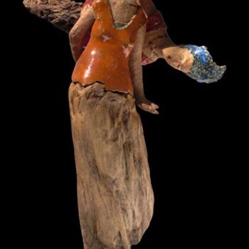 雕塑 标题为“Les siamoises” 由Marion De La Fontaine, 原创艺术品, 陶瓷