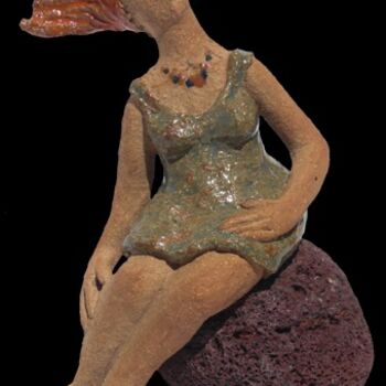 Sculpture titled "Stromboli" by Marion De La Fontaine, Original Artwork, Ceramics