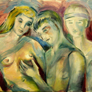 Naked girl with two boys