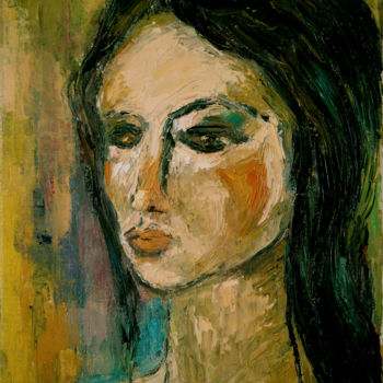 绘画 标题为“Girl's face” 由Michelangelo Verso, 原创艺术品, 油
