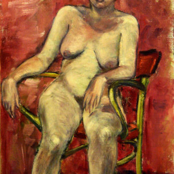 Female nude model on chair