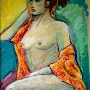 Female nude model, sitting