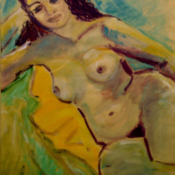 Female nude model in laying position