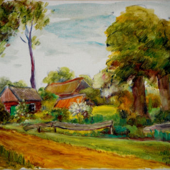 Painting titled "Dutch Landscape nea…" by Michelangelo Verso, Original Artwork, Oil