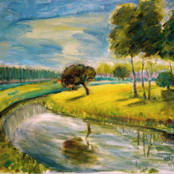 Painting titled "Dutch landscape nea…" by Michelangelo Verso, Original Artwork, Oil
