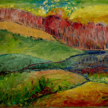 「Pasture lands (fant…」というタイトルの絵画 Michelangelo Versoによって, オリジナルのアートワーク, オイル