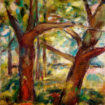 Painting titled "Trees (Fantasy)" by Michelangelo Verso, Original Artwork, Oil