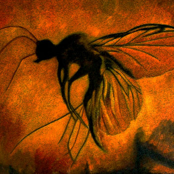 Pittura intitolato "Insetto in ambra" da Marisa Basile, Opera d'arte originale, Olio