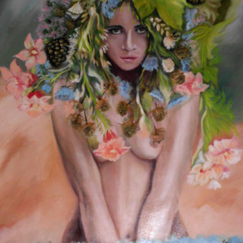 Картина под названием "Madre Natura" - Marisa Retta, Подлинное произведение искусства, Масло