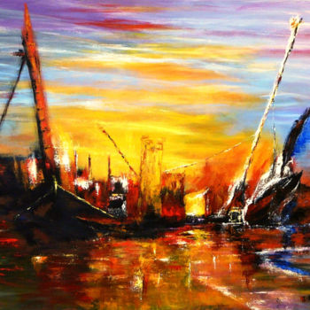 Painting titled "Impresión en el mar" by Marisa Espinosa García, Original Artwork