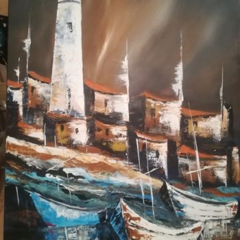 Pintura intitulada "le-phare.jpg" por Marischa, Obras de arte originais, Acrílico