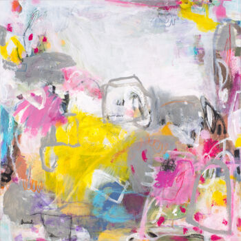Картина под названием "Happy Anywhere" - Marisol Evora, Подлинное произведение искусства, Акрил Установлен на Деревянная рам…