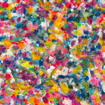 Картина под названием "Fireworks" - Marisol Evora, Подлинное произведение искусства, Акрил Установлен на Деревянная рама для…