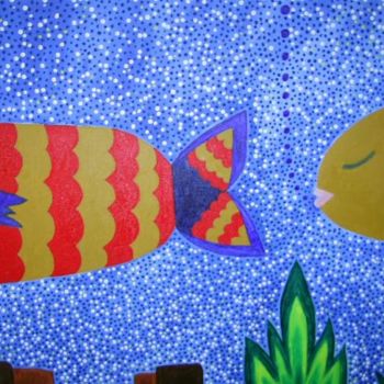 Pintura titulada "Mitad-pez" por Marisol Pita, Obra de arte original, Oleo