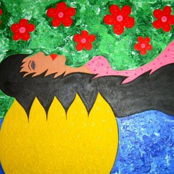 Pintura titulada "Princesa Flor" por Marisol Pita, Obra de arte original, Oleo