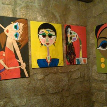 Pintura intitulada "Las muñecas" por Marisol Sá, Obras de arte originais