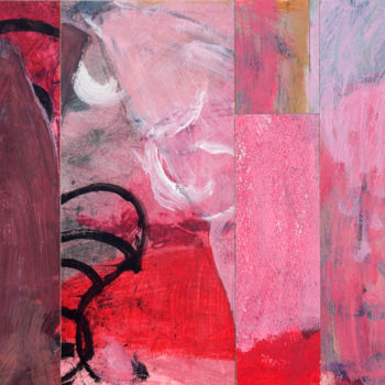 Collages intitolato "Fuscias 1" da Marisu Solís, Opera d'arte originale, Carta