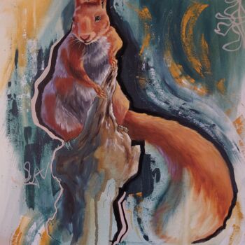 Картина под названием "Aussichtspunkt" - Marit Symalla, Подлинное произведение искусства, Акрил Установлен на Деревянная рам…