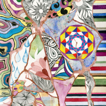 绘画 标题为“Colors and life” 由Marita Aguilar, 原创艺术品, 水彩 安装在其他刚性面板上