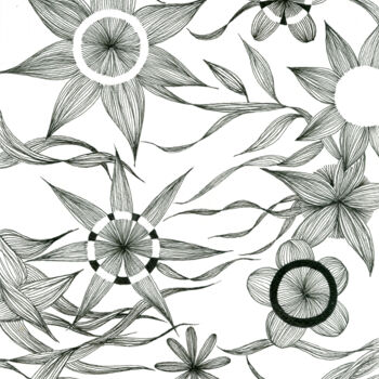 Zeichnungen mit dem Titel "Primavera / Spring" von Marita Aguilar, Original-Kunstwerk, Marker