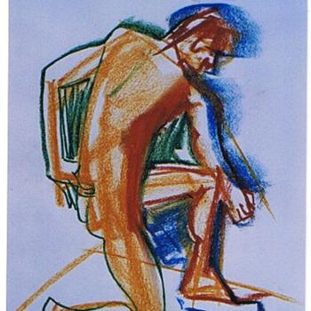 Zeichnungen mit dem Titel "Kneeling man" von Prema (Risto), Original-Kunstwerk