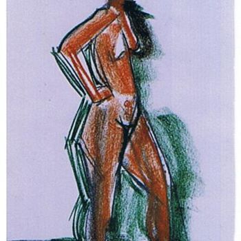 Drawing titled "Woman standing up" by Prema (Risto), Original Artwork