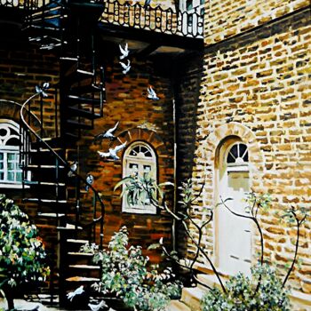 Painting titled "Spiral staircase" by Marium Khan, Original Artwork