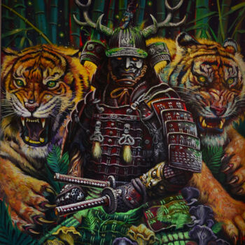 Painting titled "Lord Hunter" by Marius Jucan, Original Artwork, Acrylic Mounted on Wood Stretcher frame