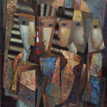 Картина под названием "L'ascenseur" - Marius Zabinski, Подлинное произведение искусства, Масло