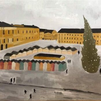 Schilderij getiteld "Helsinki" door Mariusz Makula, Origineel Kunstwerk, Olie