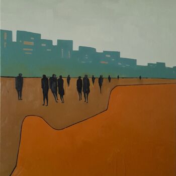 Painting titled "Sandstorm" by Mariusz Makula, Original Artwork, Oil