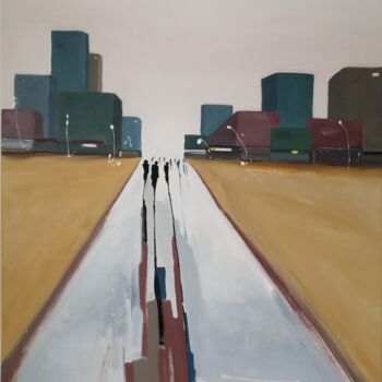 Painting titled "Other side of the g…" by Mariusz Makula, Original Artwork, Oil