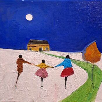 Peinture intitulée "Full moon" par Mariusz Makula, Œuvre d'art originale, Huile