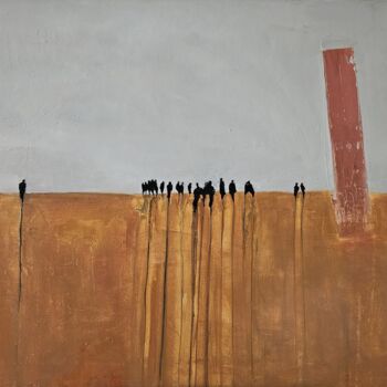 Malerei mit dem Titel "Desert Tower" von Mariusz Makula, Original-Kunstwerk, Öl