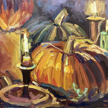 Peinture intitulée "Autumn still life" par Mariya Bogdanova, Œuvre d'art originale, Huile Monté sur Châssis en bois