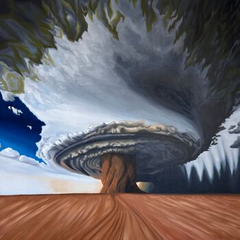 Картина под названием "Агрессия" - Mariya Klein, Подлинное произведение искусства, Масло