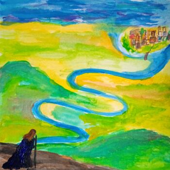 Schilderij getiteld "Wanderer" door Mariya Missonova, Origineel Kunstwerk, Aquarel