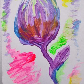 Pittura intitolato "Bright flower" da Mariya Missonova, Opera d'arte originale, Acrilico