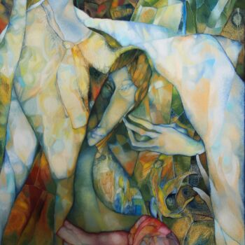 Картина под названием "Schwestern" - Mariya Naydis, Подлинное произведение искусства, Масло Установлен на Деревянная рама дл…
