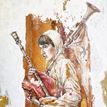 Peinture intitulée "Bagpipes" par Mariya Volynskih, Œuvre d'art originale, Acrylique