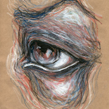 Disegno intitolato "Glance" da Mariya Markina, Opera d'arte originale, Pastello