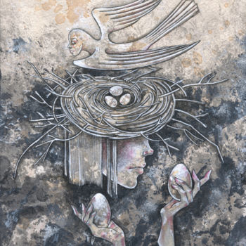 Disegno intitolato "My sanctuary, my tr…" da Mariya Markina, Opera d'arte originale, Acrilico
