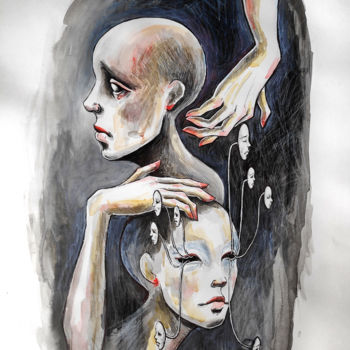 Рисунок под названием "Such a story was dr…" - Mariya Markina, Подлинное произведение искусства, Карандаш