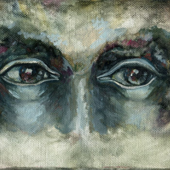 Painting titled "Glance" by Mariya Markina, Original Artwork, Oil