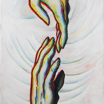 Painting titled "My hand is in your…" by Mariya Markina, Original Artwork, Oil