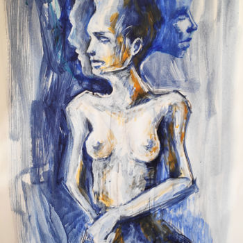The figure of a girl in blue. Etude