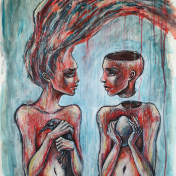 Картина под названием "Split personality u…" - Mariya Markina, Подлинное произведение искусства, Акрил